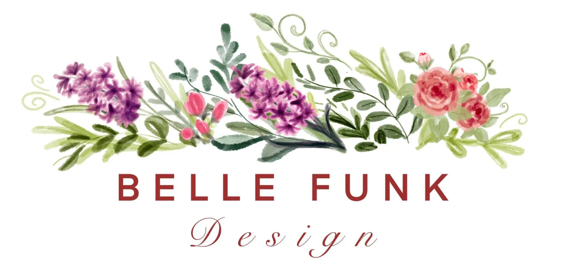 A logo with flowers and leaves for a business.